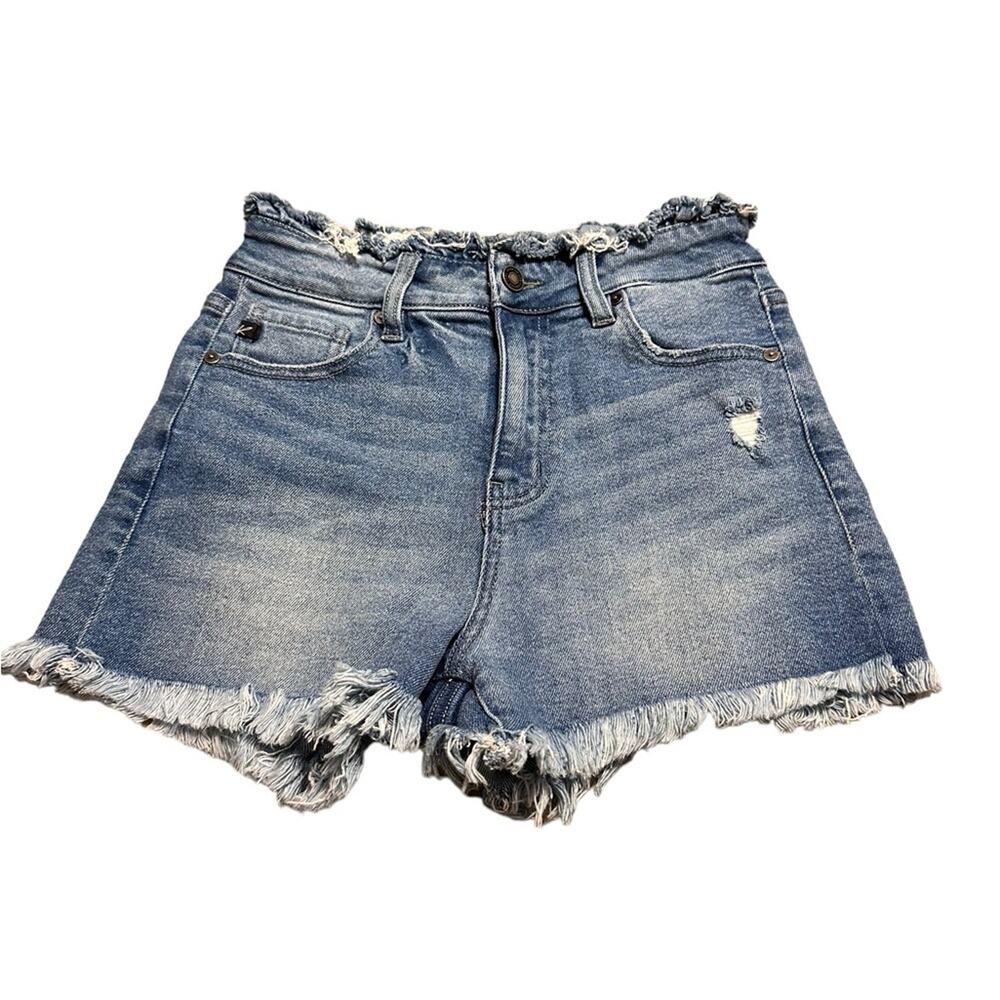 KanCan Frayed Waist High Rise Denim Shorts size 5 or 26 Style KC7162M
